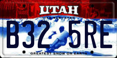 UT license plate B325RE