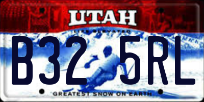 UT license plate B325RL
