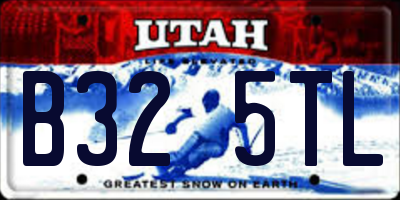 UT license plate B325TL