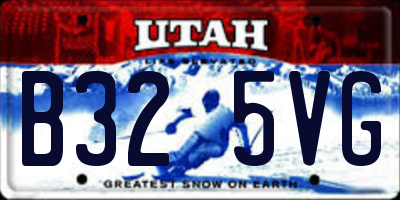 UT license plate B325VG