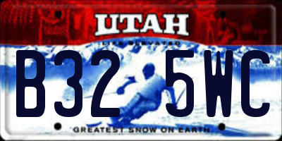 UT license plate B325WC