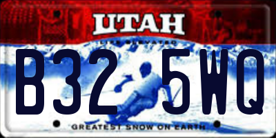 UT license plate B325WQ