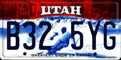 UT license plate B325YG