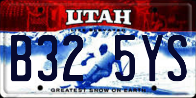 UT license plate B325YS