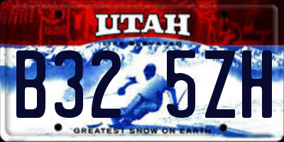 UT license plate B325ZH