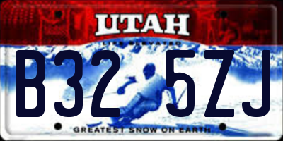UT license plate B325ZJ