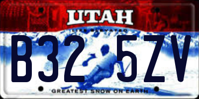 UT license plate B325ZV
