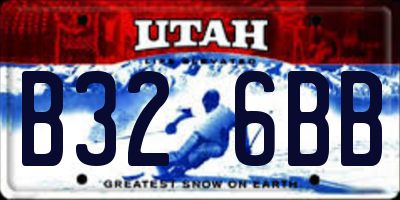 UT license plate B326BB