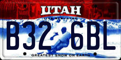 UT license plate B326BL