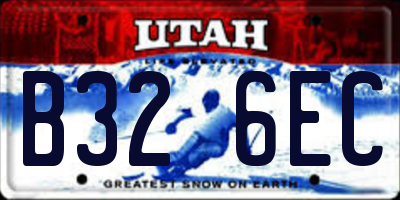 UT license plate B326EC