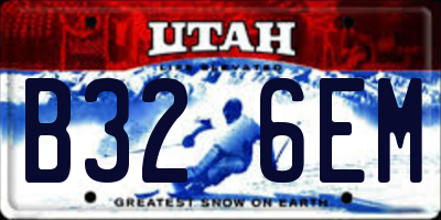 UT license plate B326EM
