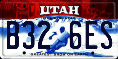 UT license plate B326ES
