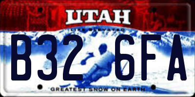 UT license plate B326FA