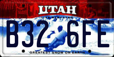 UT license plate B326FE