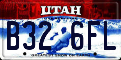 UT license plate B326FL