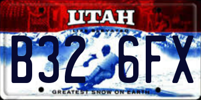 UT license plate B326FX