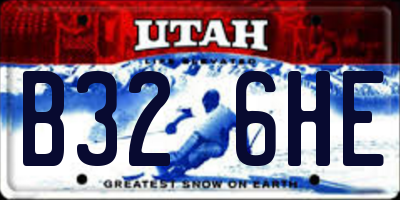 UT license plate B326HE