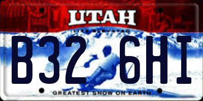 UT license plate B326HI