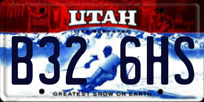 UT license plate B326HS
