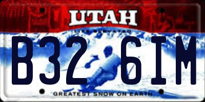 UT license plate B326IM