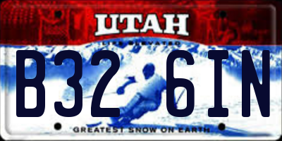 UT license plate B326IN