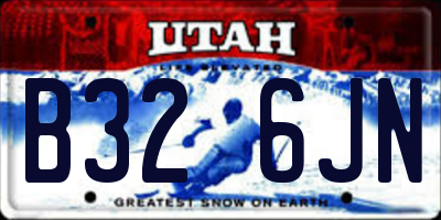 UT license plate B326JN