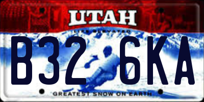 UT license plate B326KA