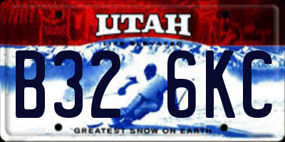 UT license plate B326KC