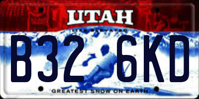 UT license plate B326KD