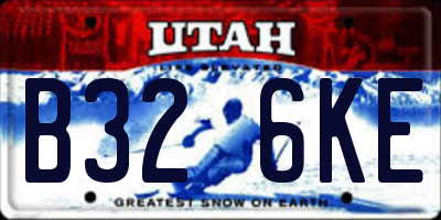 UT license plate B326KE