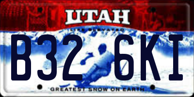 UT license plate B326KI