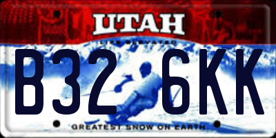 UT license plate B326KK