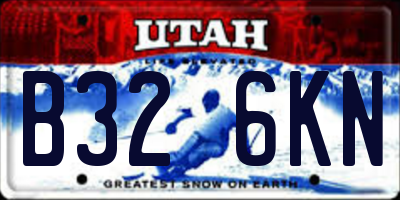UT license plate B326KN