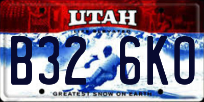 UT license plate B326KO