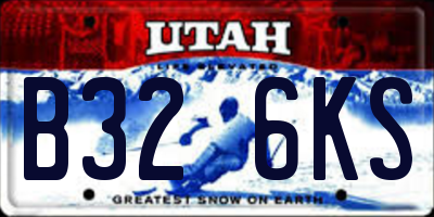 UT license plate B326KS