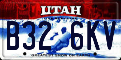 UT license plate B326KV