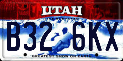 UT license plate B326KX