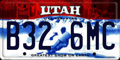 UT license plate B326MC