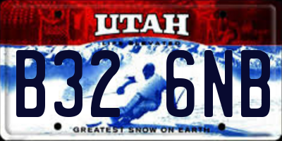 UT license plate B326NB