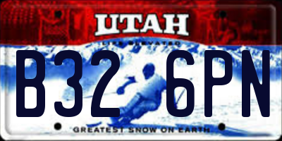 UT license plate B326PN