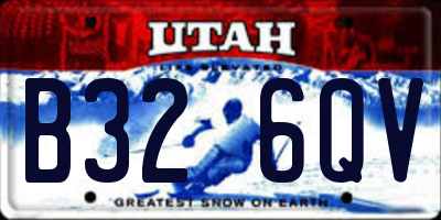 UT license plate B326QV