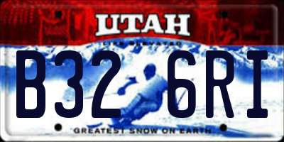 UT license plate B326RI