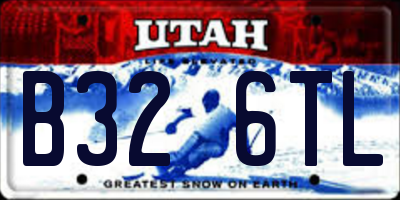 UT license plate B326TL