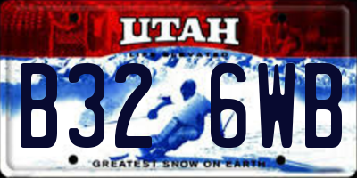 UT license plate B326WB