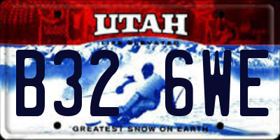 UT license plate B326WE