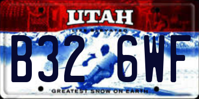 UT license plate B326WF
