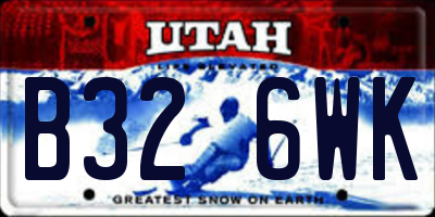 UT license plate B326WK