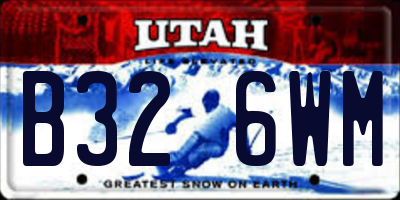 UT license plate B326WM