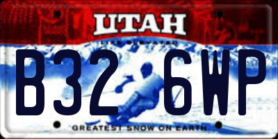 UT license plate B326WP