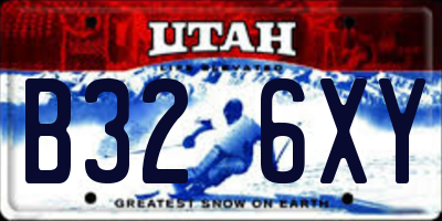 UT license plate B326XY